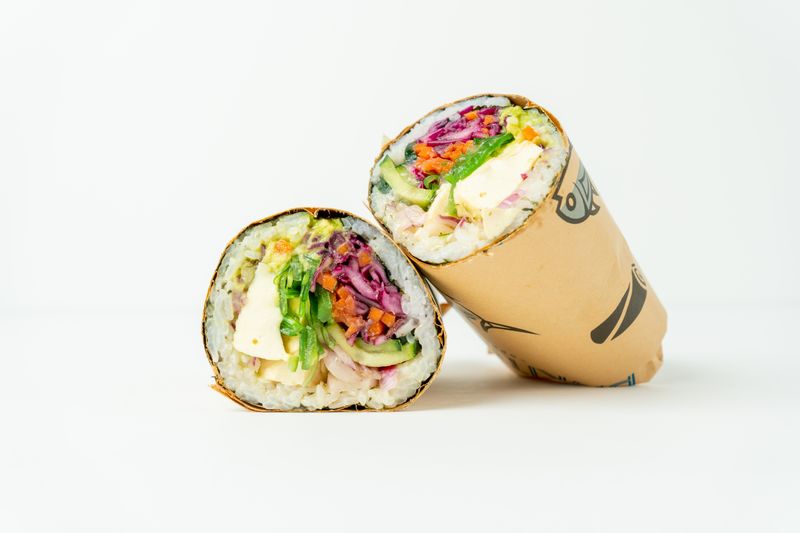 Veggie Burrito with roasted capsicum and black beans